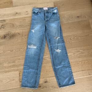 Revice Denim - High Waist Distressed Jeans in Blue